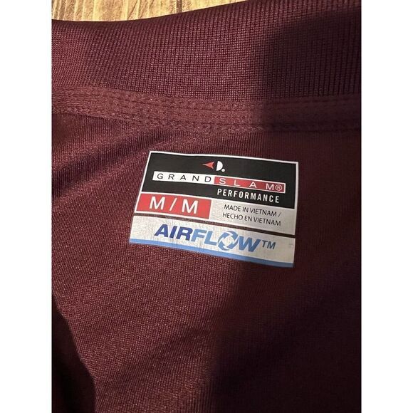 Grand Slam Golf Air Flow Performance Red Polo Shirt Polyester Wicking - Picture 3 of 7